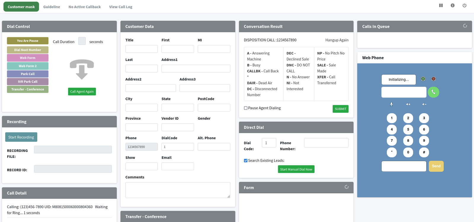 Agent web client